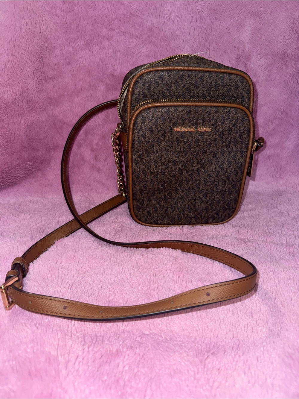 Michael Kors Brown Logo Crossbody Bag